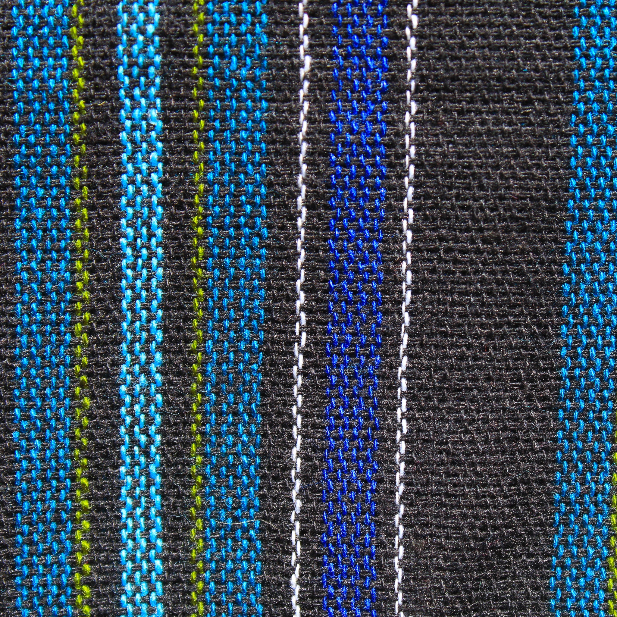 (Medium) Black with Turquoise and Blue Stripes 0237