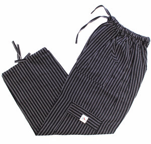 (Medium) Black with Double Striped White Lounge Pants 0026