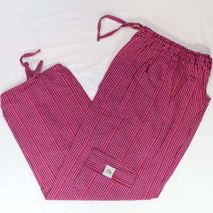 (Medium) Pinkish Blackish Stripes Lounge Pants 0032