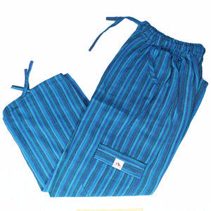 (Medium) Blue Stripes with Blue Stripes and Blue Stripes Lounge Pants 0033