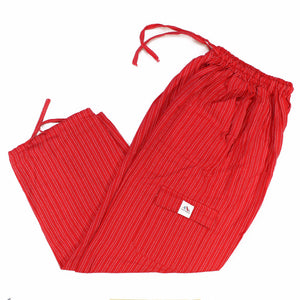 (Medium) Red with Little White Stripes Lounge Pants 0078