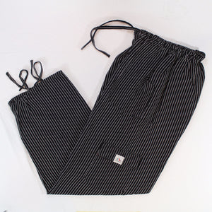 (Medium) Black with White Stripes Lounge Pants 0084