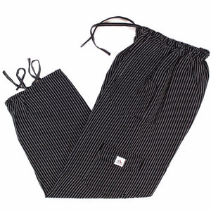 (Medium) Black with White Stripes Lounge Pants 0084