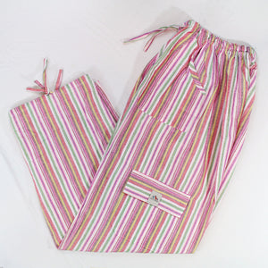 (XL) Pinkish Stripes on White Lounge Pants  0088