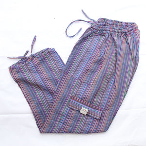 (Small) Whitish Purplish Pink Stripey Lounge Pants 0110