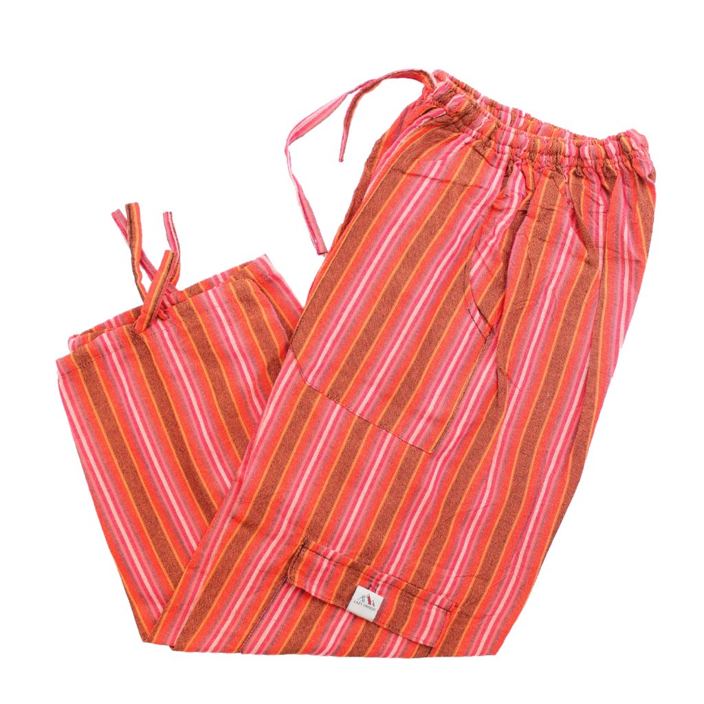 (Large) Orange with Reddish Pink Lounge Pants 0113