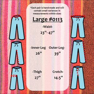 (Large) Orange with Reddish Pink Lounge Pants 0113
