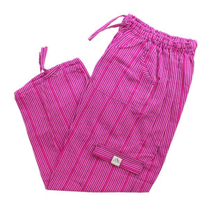 (Large) Pinkish with Little Whiteish Stripies Lounge Pants 0129