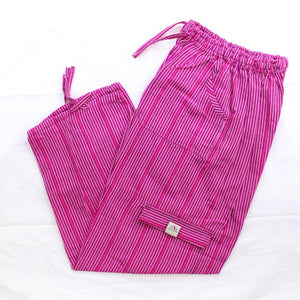 (Large) Pinkish with Little Whiteish Stripies Lounge Pants 0129