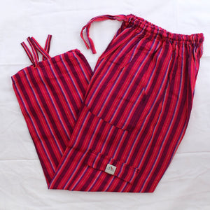 (Large) Redish with some Blue and Black Lounge Pants 0130