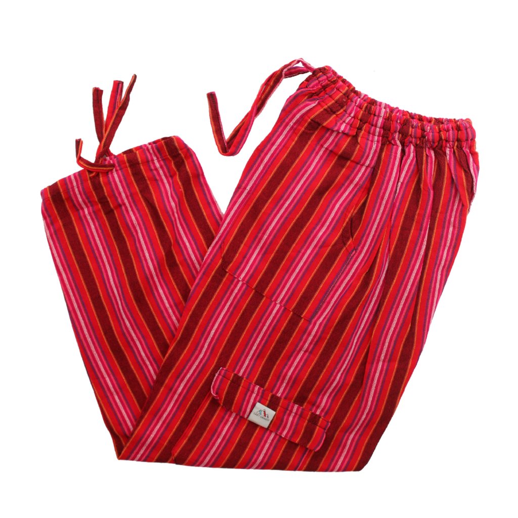 (XL) Reddish with Black Stripies Lounge Pants 0142