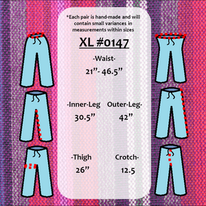 (XL) Purpleish Pink with a Tad of White Lounge Pants 0147