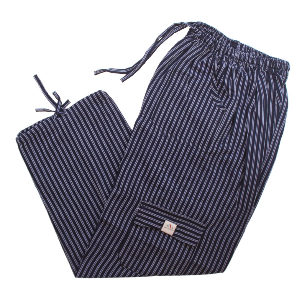 (XL) Dark Dark Blueish with White Stripies Lounge Pants 0150