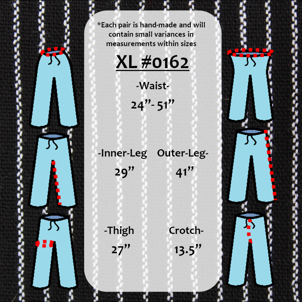 (XL) Black with White Stripies 0162