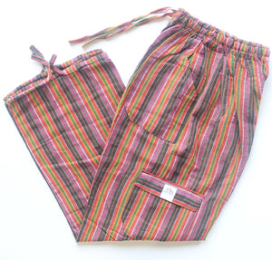 (Large) Brownish Red with White Stripes 0173