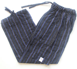 (Large) Black with Blue and White Stripes 0175