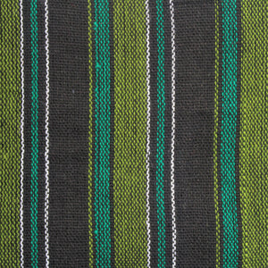 (Large) Black with Green and White Stripes 0180