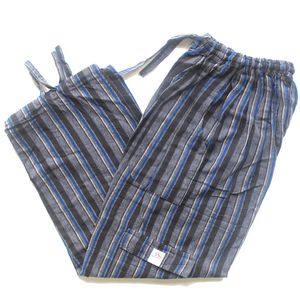 (Large) Gray with Black and Blue Stripes 0190