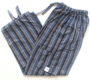 (Large) Gray with Black and Blue Stripes 0190