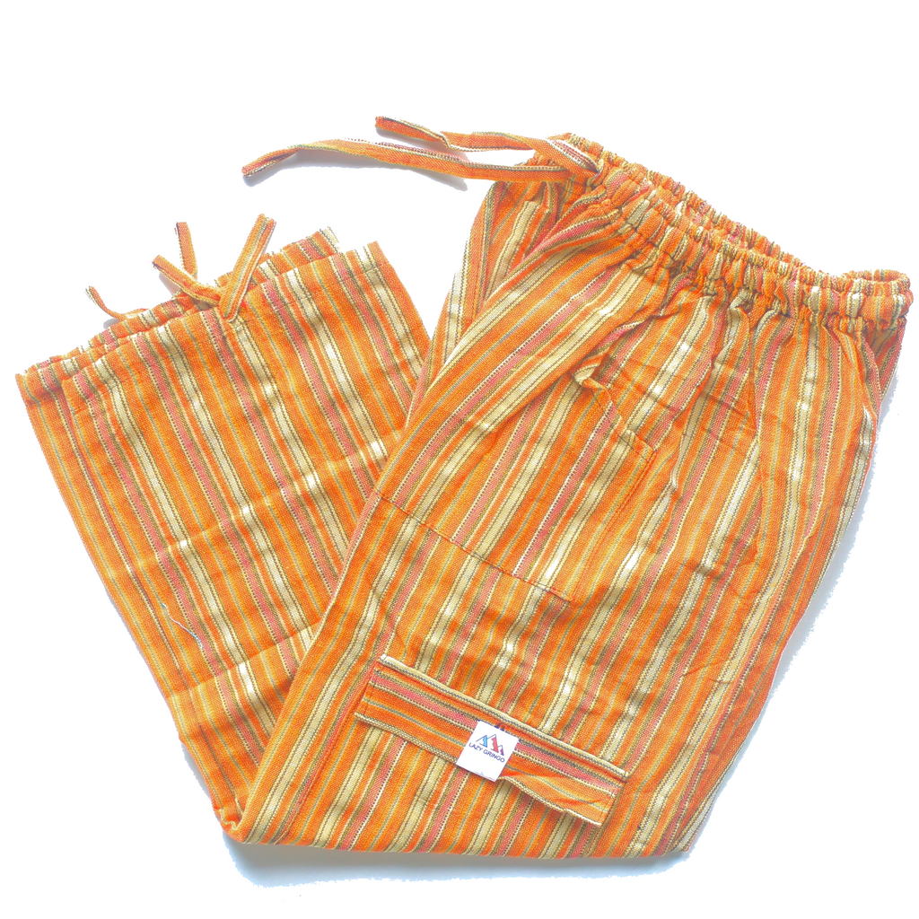 (Small) Yellow with Redish and White Stripes 0191