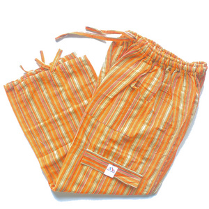 (Small) Yellow with Redish and White Stripes 0191