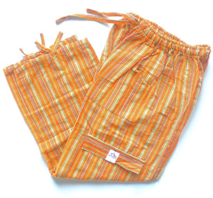 (Small) Yellow with Redish and White Stripes 0191