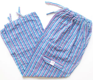 (Medium) Purple with Blue and Greenish White Stripes 0198