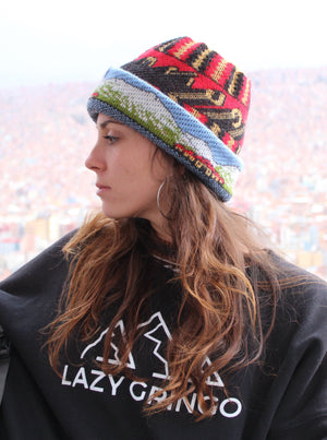 Reversible Alpaca Beanie. Breckenridge, Colorado