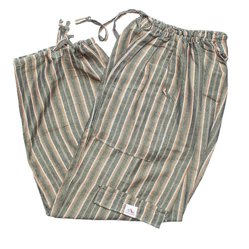 (Medium) Greenish with Brown and Grey Stripes 0235