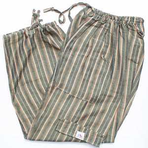 (Medium) Greenish with Brown and Grey Stripes 0235
