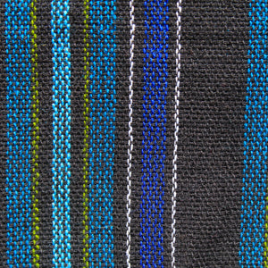 (Medium) Black with Turquoise and Blue Stripes 0237