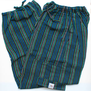 (XL) Black and Blue with Turquoise and Yellow stripes 0218