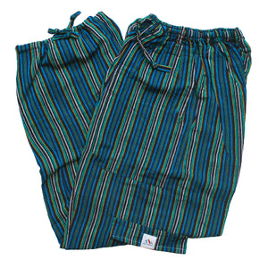 (XL) Black and Blue with Turquoise and Yellow stripes 0218