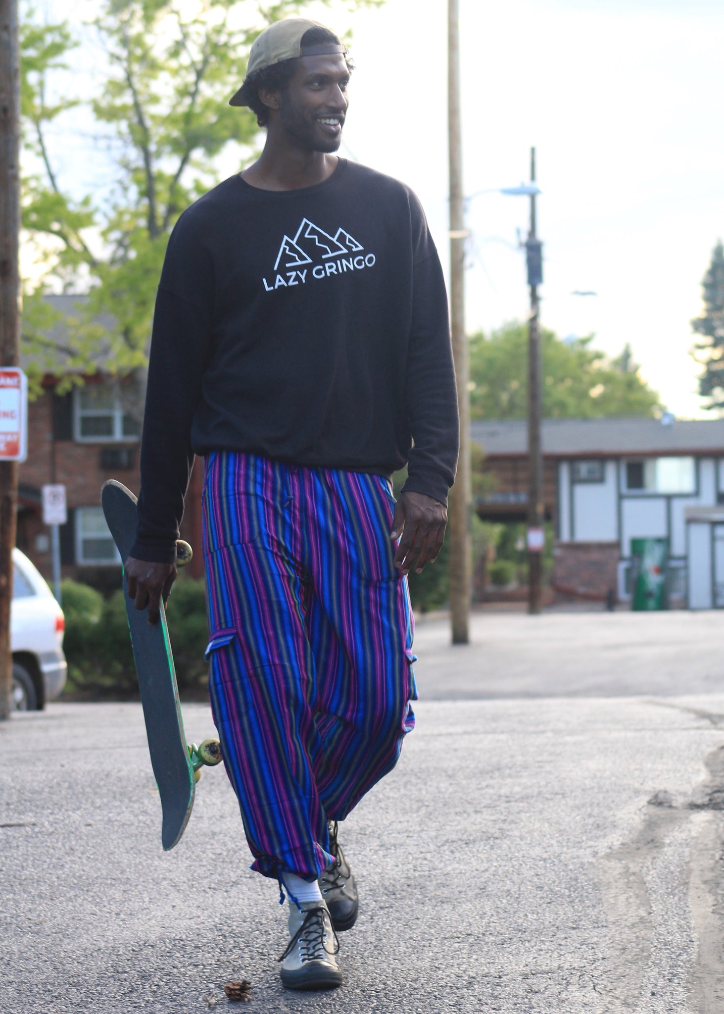 (XL) Green, Blue, Purple, Red, Black, and White stripes 0262