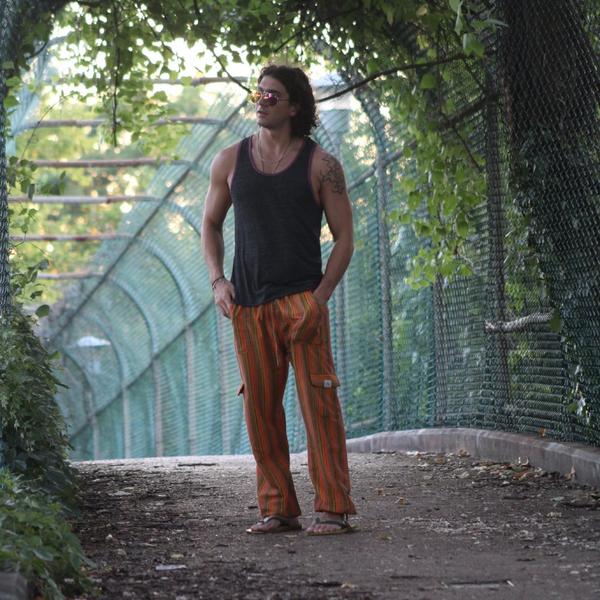 (XL) Black with Brown and an Orange stripe 0265