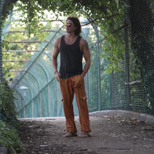 (XL) Redish Orangeish with some Blackish Lounge Pants 0137