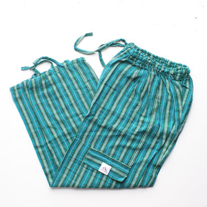 (Medium) Green with Darker Green and White stripes 0247
