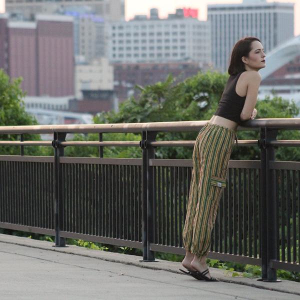 (Small) Whitish Purplish Pink Stripey Lounge Pants 0110